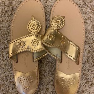 Jack Rogers Hamptons Sandals Gold